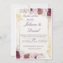 Convite Floral Wedding Invitation – Elegant & Customizable