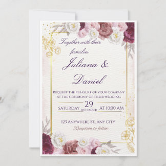 Convite Floral Wedding Invitation – Elegant & Customizable