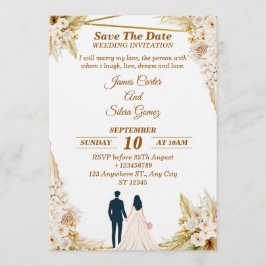 Convite Floral Wedding Invitation – Modern invite card