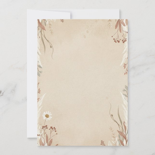 Convite Floral Wedding Invitations Boho Is Natural (Verso)