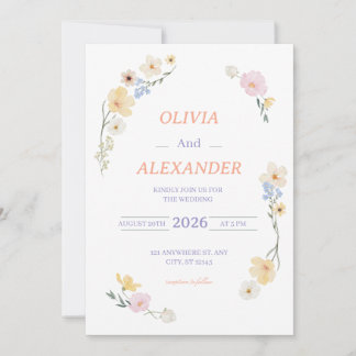 Convite Floral Wedding Invitations Colorful flowers