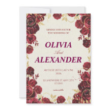 Floral Wedding Invitations Dark Luxury