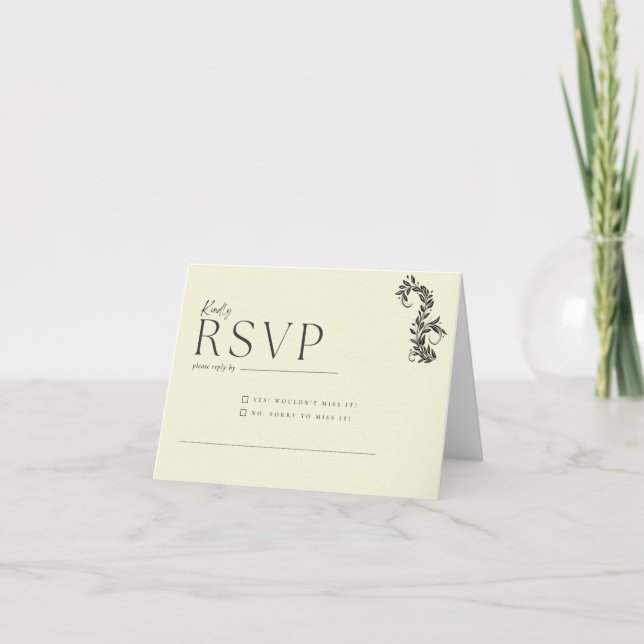 Convite Floral Wedding Reply Card (Frente)