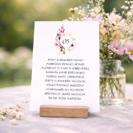 Convite Floral Wedding Seating Chart Table Sign