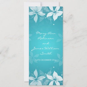 Convite Floral Weding Exotic Blooms Blue