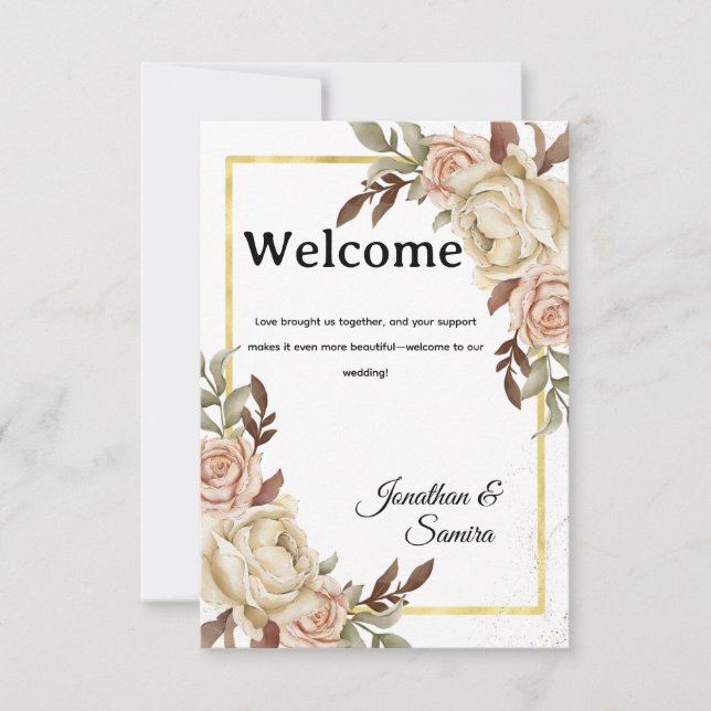 Convite Floral Welcome Card (Frente)