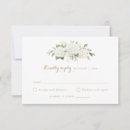 Convite Floral White Hydrangea Greenery Casamento RSVP