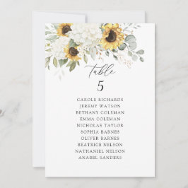 Convite Floral White Hydrangea Sunflower Socating Chart