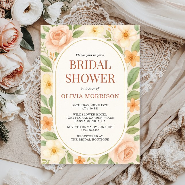 Convite Floral Wildflower Botanical Bridal Shower (Criador carregado)