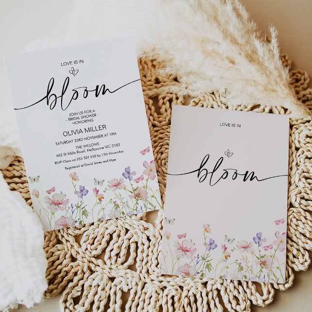 Convite Floral Wildflower Love está em Bloom Chá de panela (Bridal Tea Party Invitation, Wildflowers Floral Tea Party Shower Invite, Floral Tea Party Wedding)