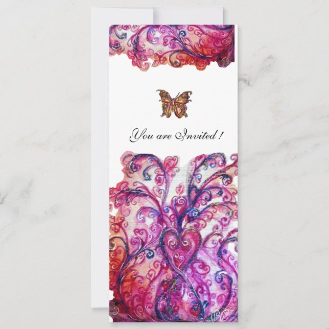 Convite FLOREIOS CAPRICHOSOS vermelho rosa roxo branco bri (Frente)