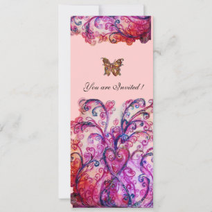 Convite FLOREIOS CAPRICHOSOS vermelho rosa roxo brilhante