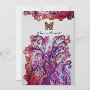 Convite FLOREIOS CAPRICHOSOS vermelho rosa roxo prata bril
