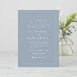 Convite Florence Dusty Blue Elegant Wedding