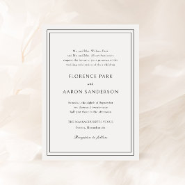 Convite Florence White Elegant Wedding