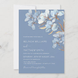 Convite Flores 3D Blue Gold