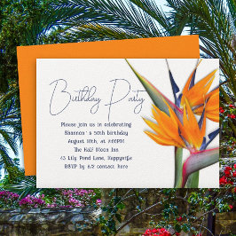 Convite Flores Adultas de Pássaro de Paraíso de Aniversári