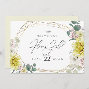 Convite Flores Amarelas De Peônias Você Será Minha Menina