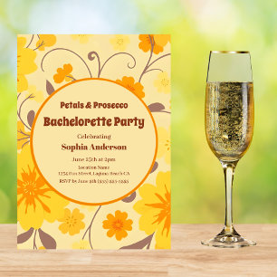 Convite Flores Amarelas Retro-Sunshine-Bachelorette