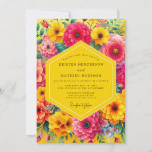 Convite Flores Amarelas Romance Casamento