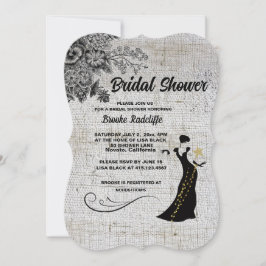 Convite Flores Artísticas Bonitas/Cinzas