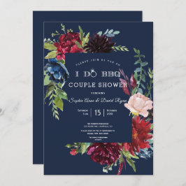 Convite Flores Azuis da Borgonha do Jardim Whimsical Eu fa