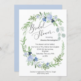 Convite Flores Azuis De Gelo chá de panela