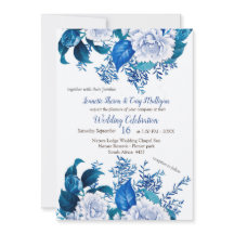 Flores Azuis de Rosa Branca em Branco Cruzado