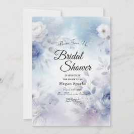 Convite Flores Azuis Suaves e Lavanda Mist