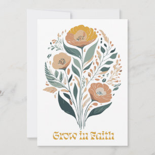 Convite Flores Boho Cristãs Inspiradoras da Fé