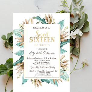Convite Flores Boho Grass Sweet 16
