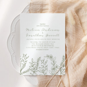 Convite Flores Boho Sage Casamento Boho