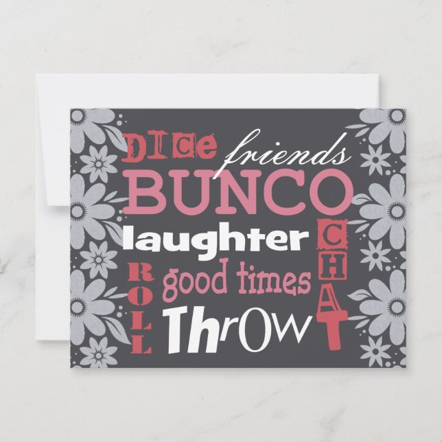 Convite Flores Bonito Noites Bunco Convidam (Frente)