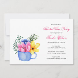 Convite Flores bonito num Teacup Chá de panela Tea Party