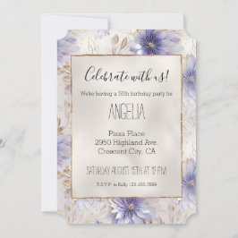 Convite Flores bonito Pearl, de cor branca,