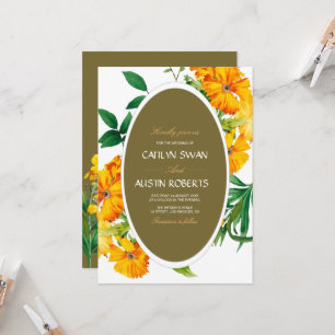 Convite flores botânicas coloridas de ventre modernas