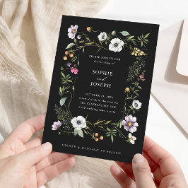 Convite Flores Botânicas Negras | Casamento Elegante