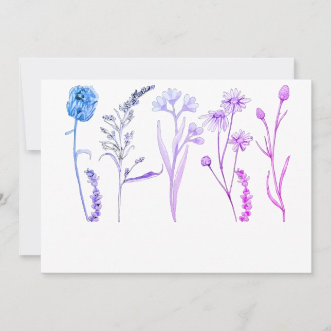 Convite Flores Botânicas para Casamentos, Chá de Bebê & Ev (Frente)