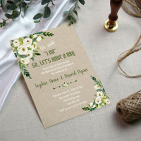 Flores brancas de aquarelas Linen Canvas I DO CHUR