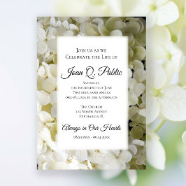 Convite Flores Brancas de Hipodríngia Celebração da Vida
