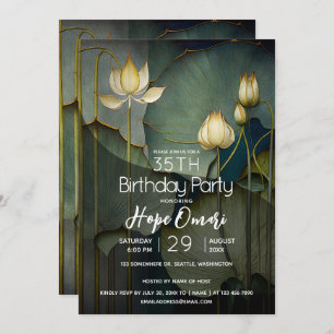 Convite Flores brancas de lótus, beleza da natureza da cur