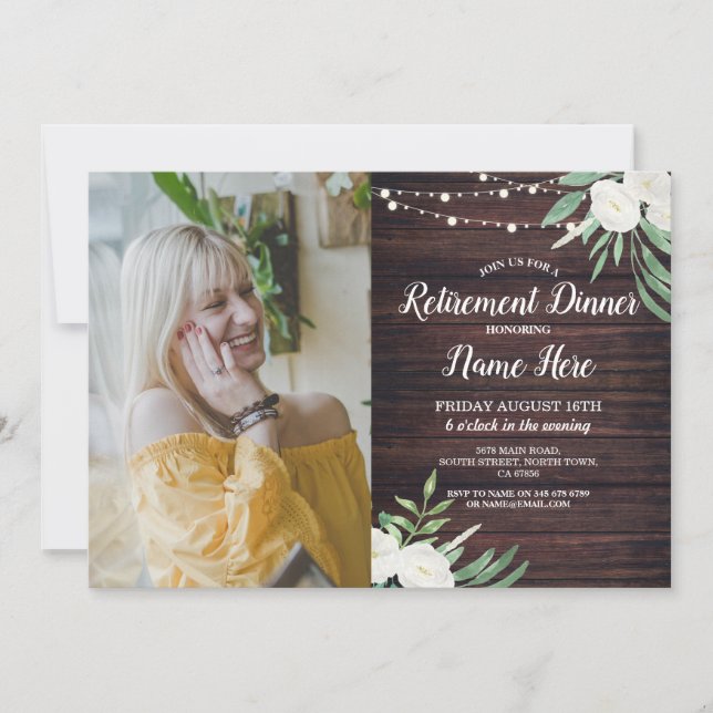 Convite Flores Brancas de Madeira Retirada do Partido da B (Frente)