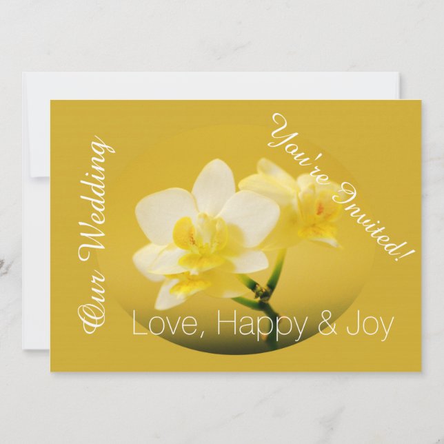 Convite Flores brancas de orquídea no casamento cristão-am (Verso)