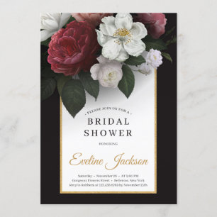 Convite Flores brancas e arrombadas cor-de-rosa, belíssim