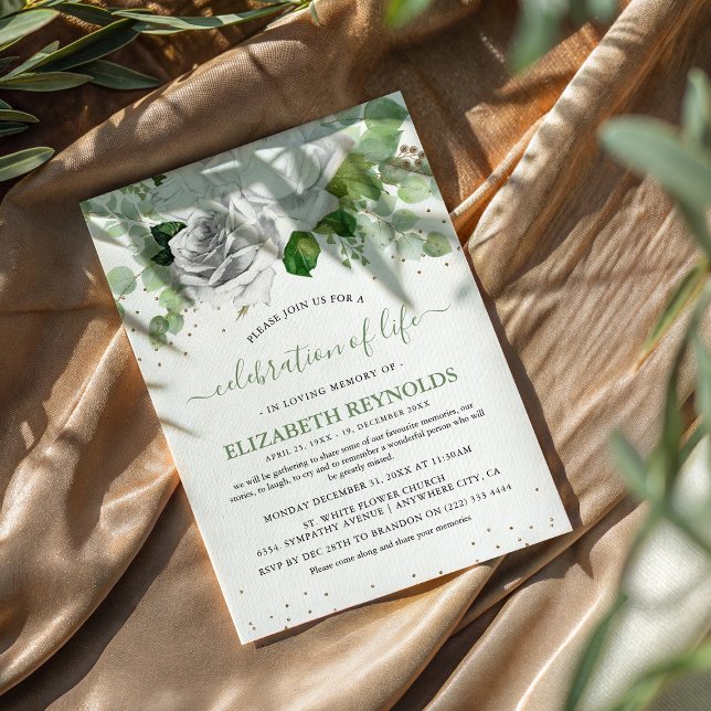 Convite Flores Brancas e Celebração Verde da Vida (Criador carregado)