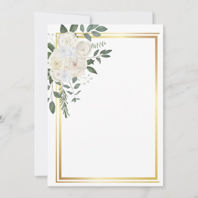 Convite Flores brancas e estrutura do ouro (Frente)