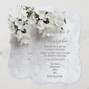 Convite Flores brancas no casamento das noivas