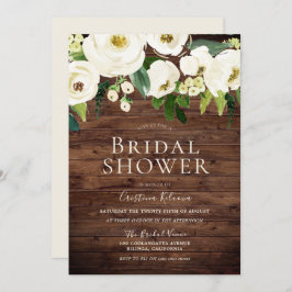 Convite Flores Brancas Russas e Chá de panela de Creme