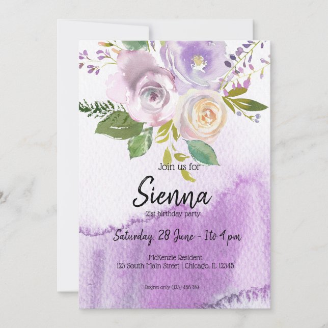 Convite Flores buquês para todas as ocasiões (Frente)