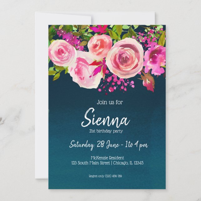 Convite Flores buquês para todas as ocasiões (Frente)